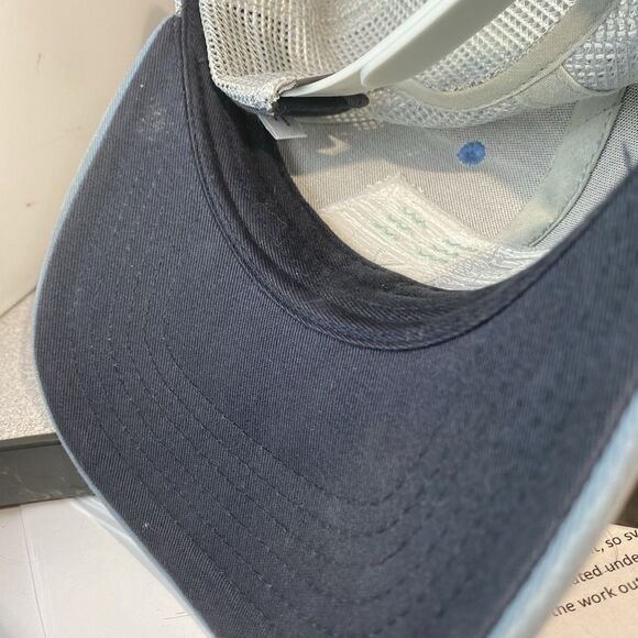 Free Fly Hat Cap Snap Back  Mesh Trucker Patch Blue Gray Outdoor Mens - Picture 5 of 6